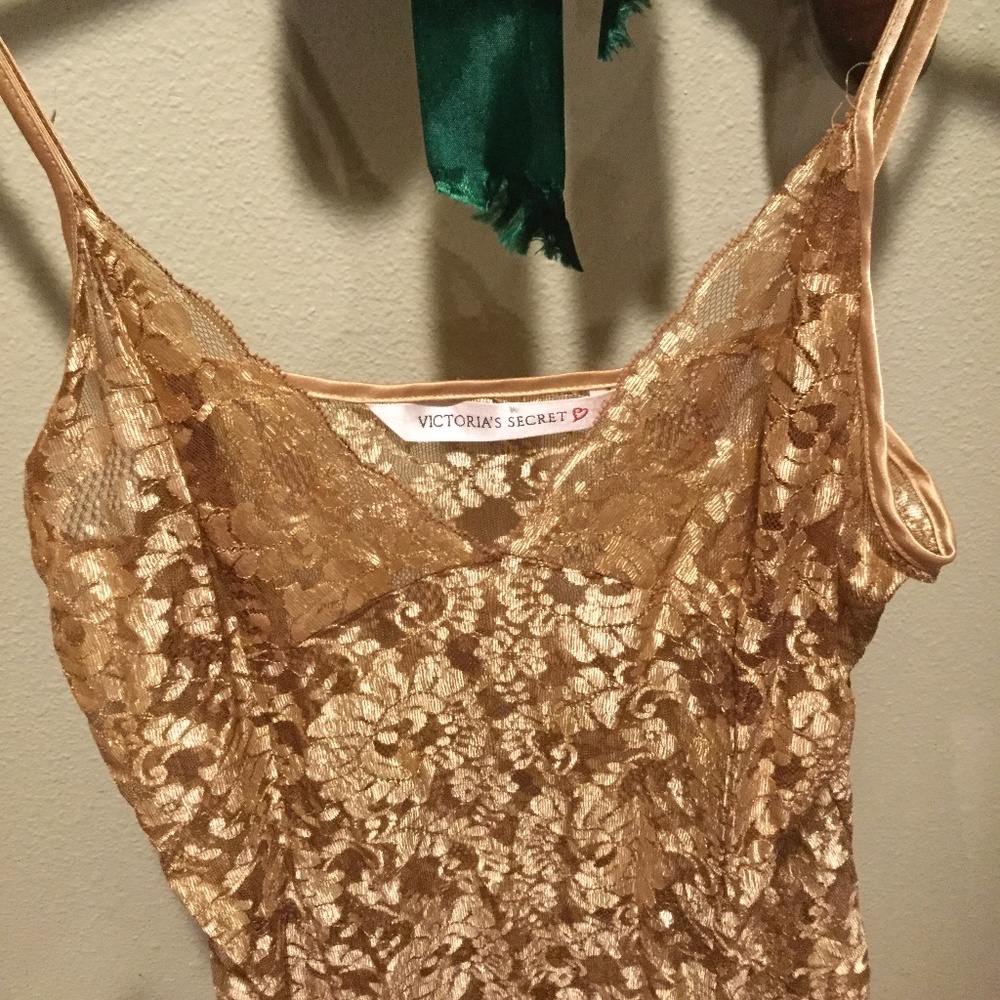Slip into a SUPER gold, Vintage Lace Gown